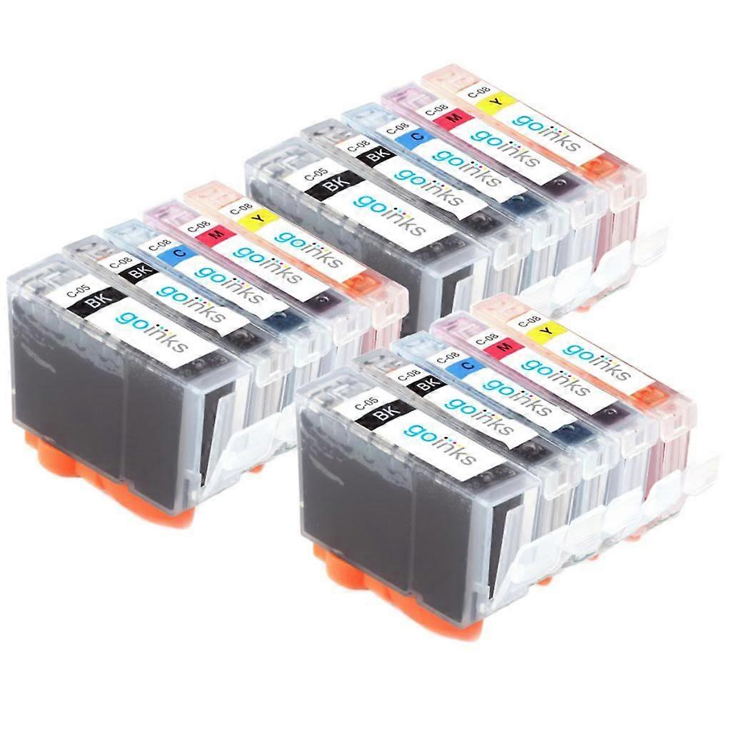 Conjunto de Cartuchos de Tinta Compatíveis com PGI-5 & CLI-8 da Go Inks, Pacote com 15, Preto/Ciano/Magenta/Amarelo para Impressoras Canon Pixma