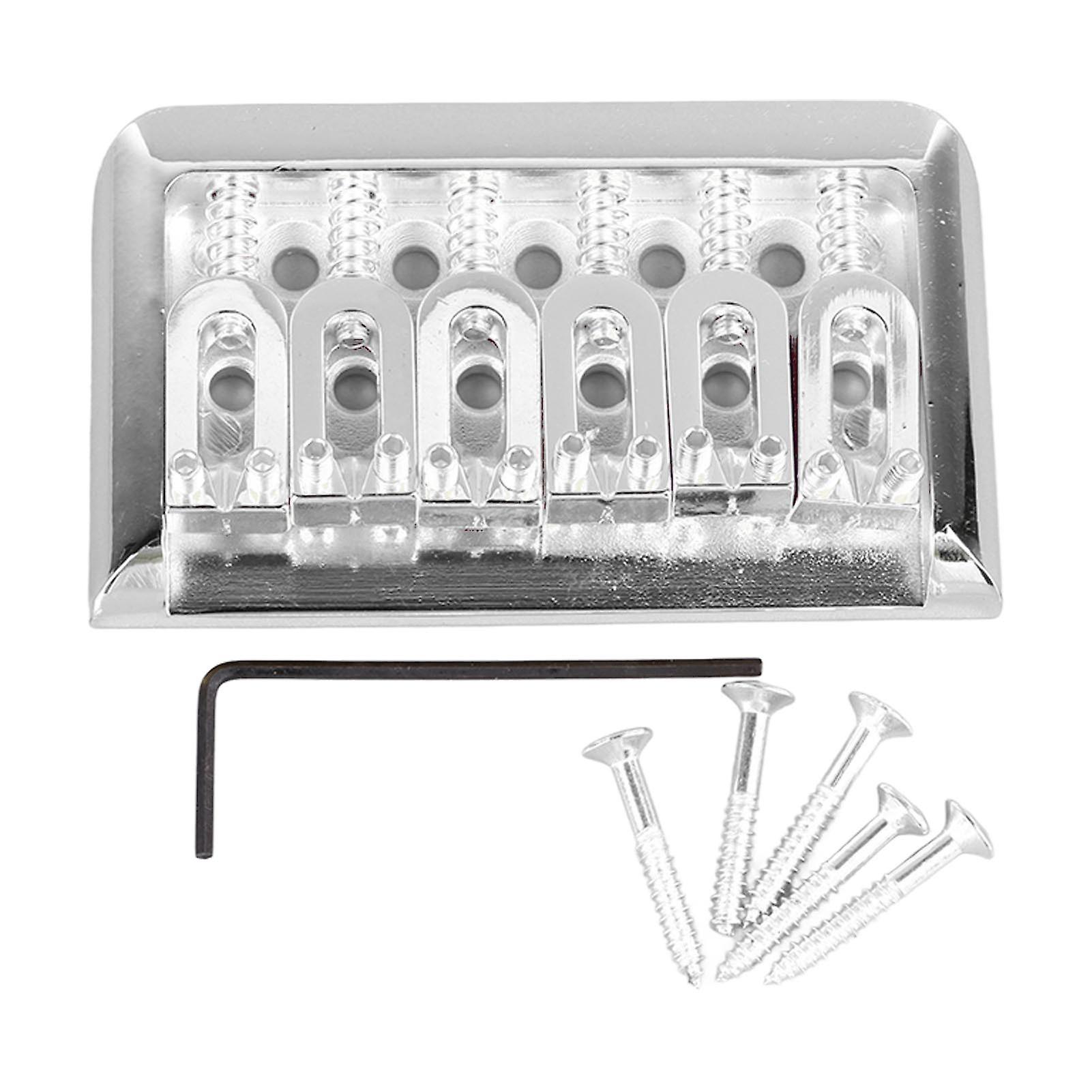 2024 Fixed Hardtail Guitar Bridge U Shape Saddle Bridge Replacement Metal Electric Guitar String Bridge Silver