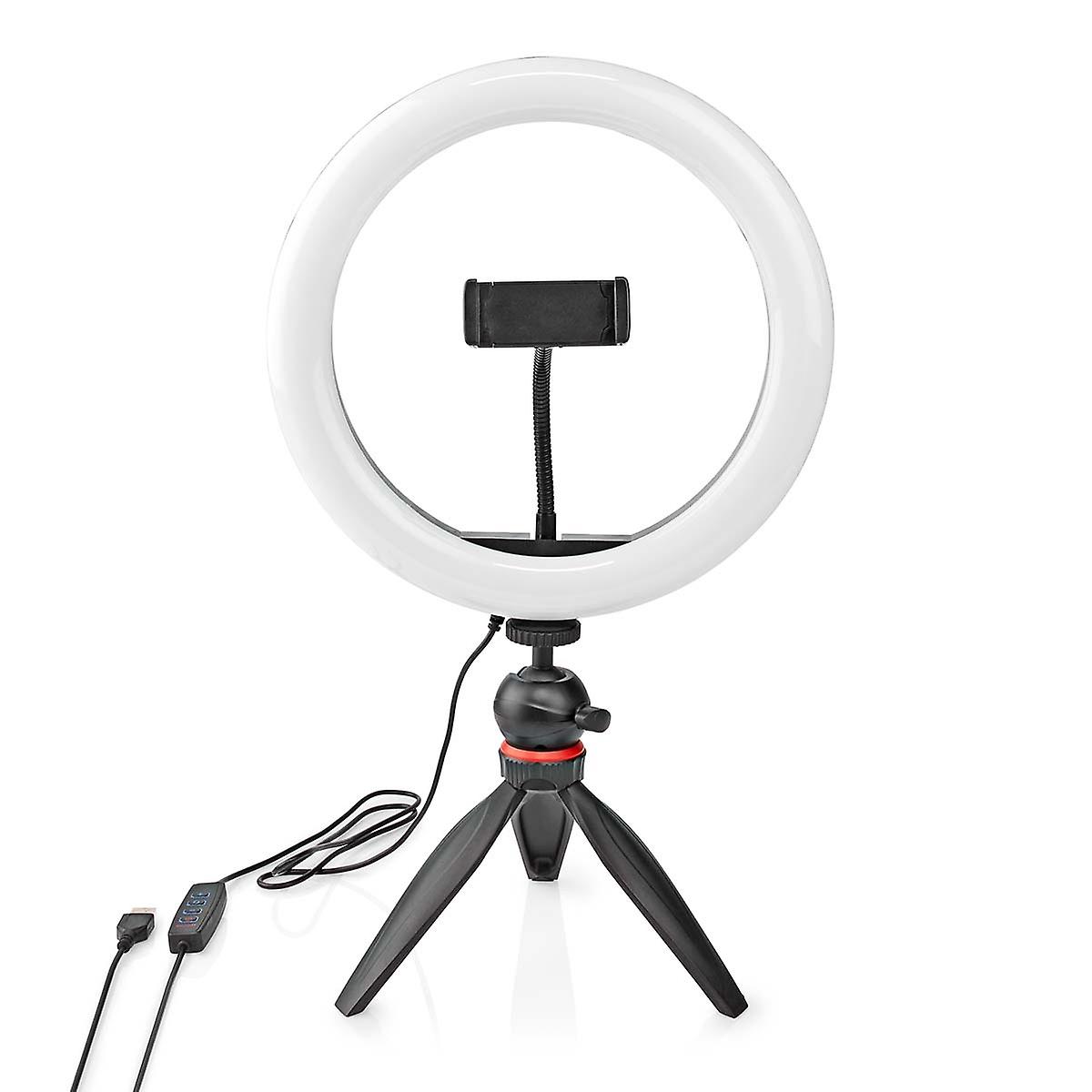 Lampy pierścieniowe | 10 cali | 120 diod LED | 2700 - 6700 K | Stojak na żebra | Czarny