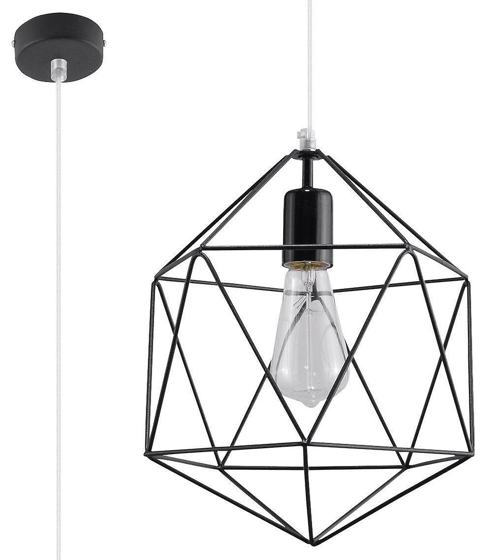 Sollux GASPARE - 1 Light Caged Ceiling Pendant Black, E27