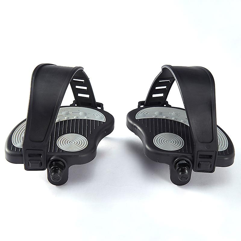 1 Pair Replacement Exercise Bike Pedals with Durable PVC Straps -