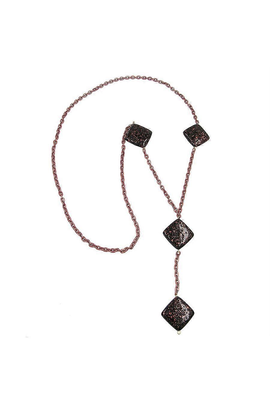 Necklace Square Black-copper-tone 100cm - Gl02268