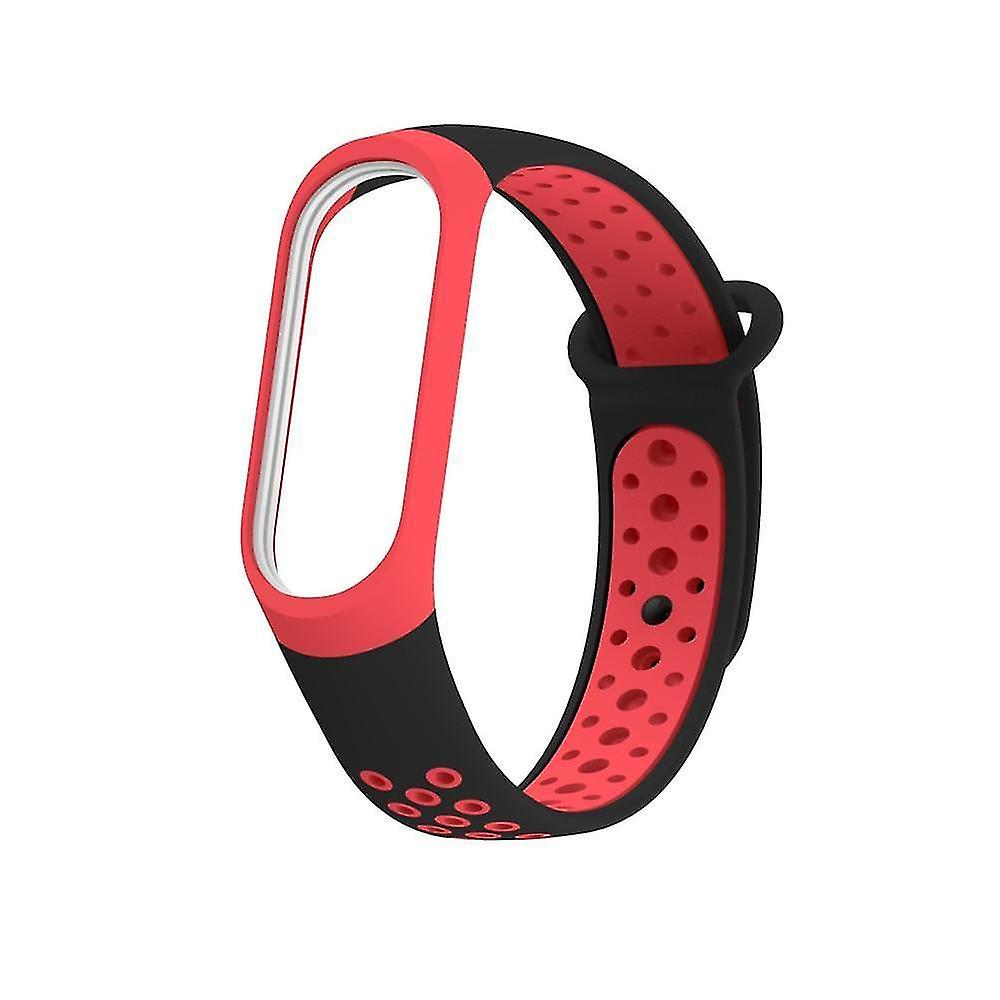 Black Red For Mi Band 4 Watch Wrist Bracelet Silicone Strap