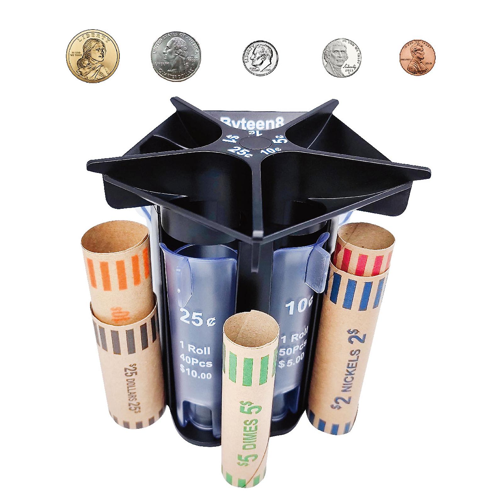 Coin Counter Coin Sorter Tube, Change Sorter Tube Coin Counter, Creative 5-in-1 Change Sorter Coin Organizer