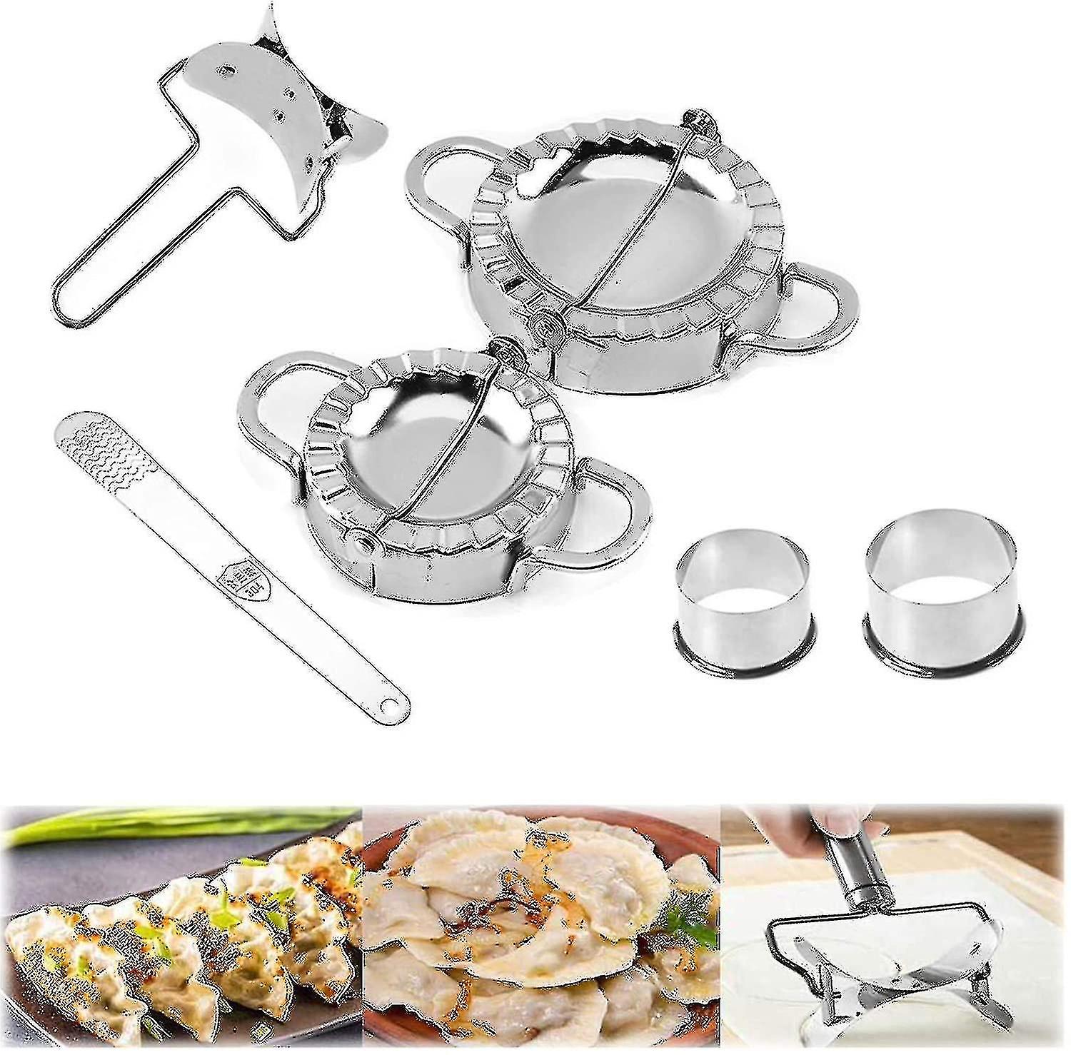 Stainless Steel Dumpling Machine with Chinese Maker, Cutter, and Cookie Cutter