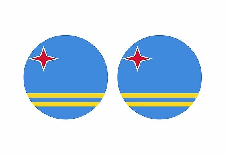 2x stick sticker round cocarde flag aruba