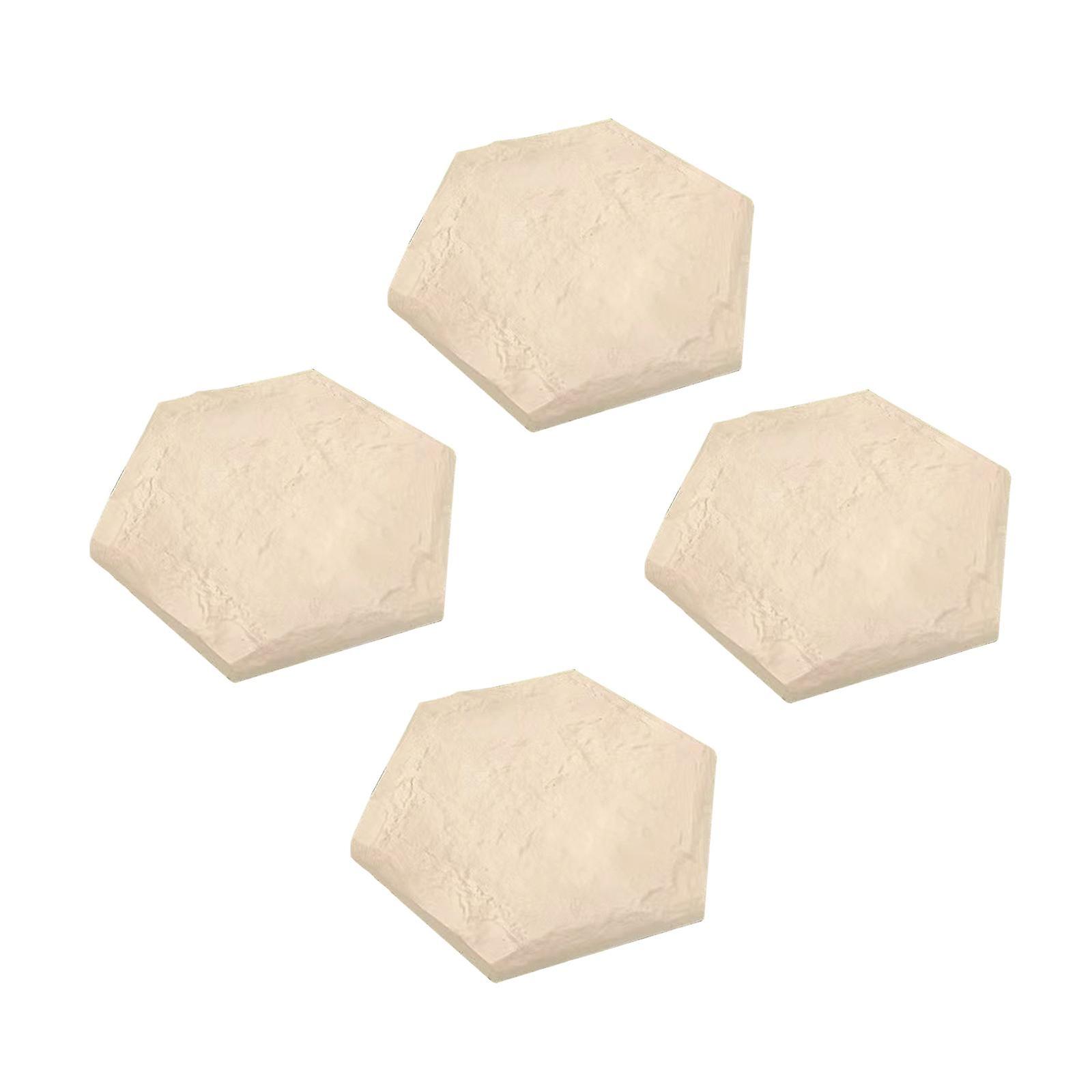 4 חתיכות אבני דריכה לגינה עם מסמרי קרקע לגינון פטיו בפארק משושה 45x39x2.2cm