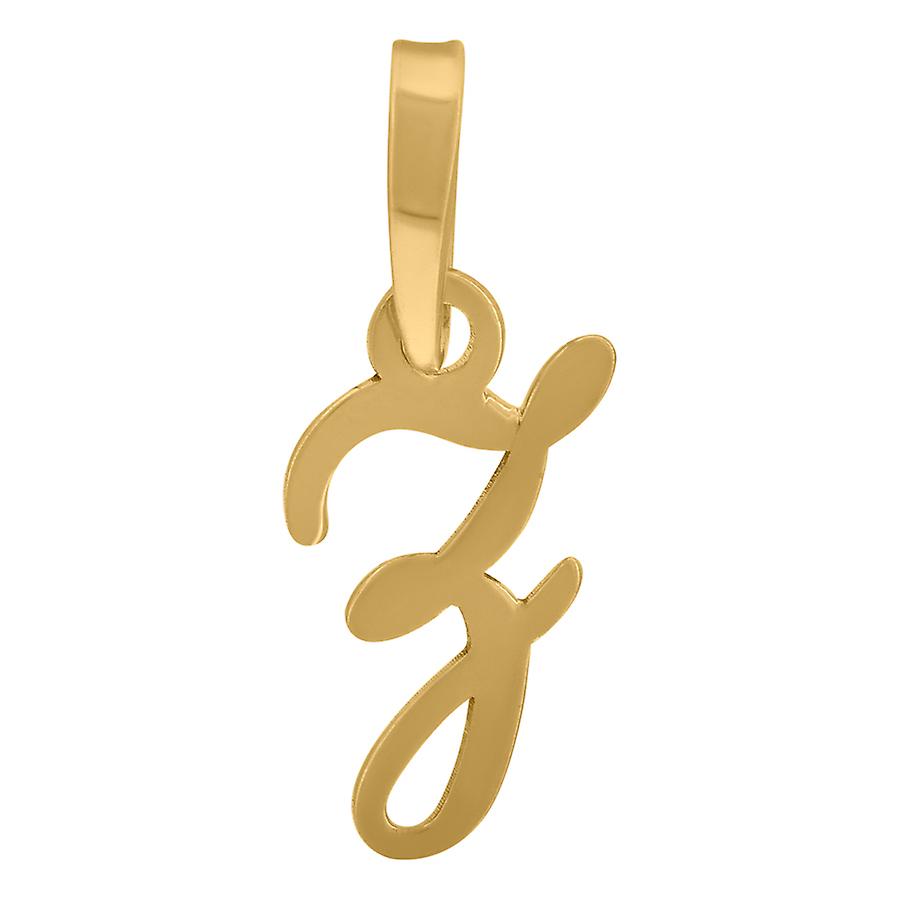925 Sterling Silver Yellow tone Unisex Cursive Letter Name Personalized Monogram Initial Alphabet Z Charm Pendant Neckla