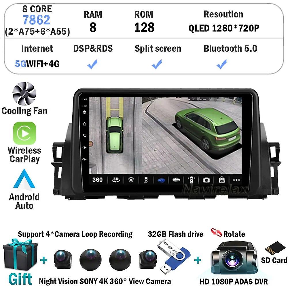 Android 12 für Renault Kiger 2021 Autoradio Carplay Multimedia-Elektronik Wifi 4g Video-Player Navigation Stereo Auto GPS DSP