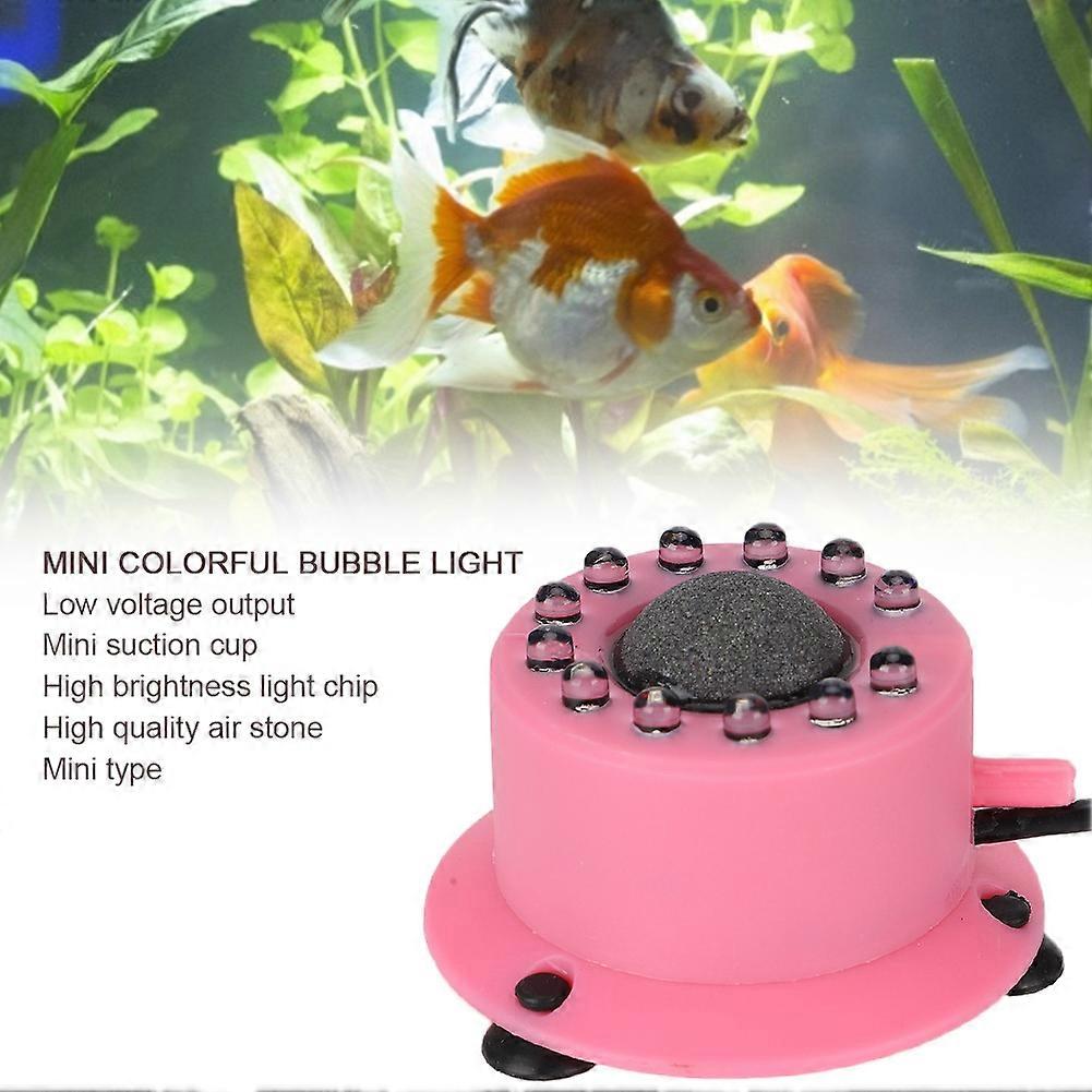 Pink Plastic LED Submersible Bubble Light for Fish Tanks