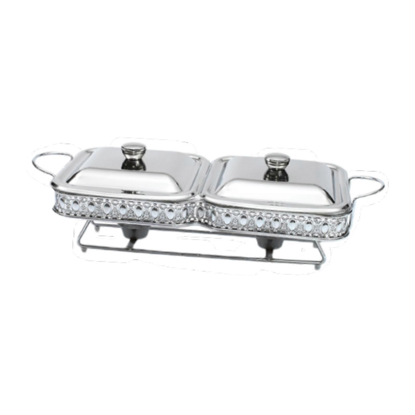 Chafing Dish Compact Sturdy with Lids Buffet Server for Dinners Hotel Picnic Silver