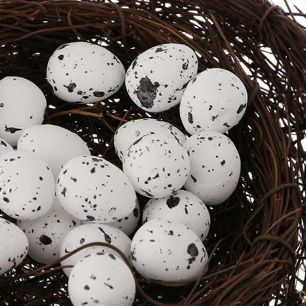 hg 7x20 Pieces Artificial Nest Spotted Speckled Hatching Egg Crafts -white