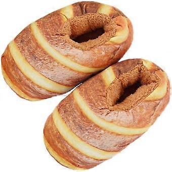 Food Slippers Womens Indoor Slippers Bread Slippers Funny Plush Slippers Autumn Winter Warm Home Suitable For Sizes 36-40