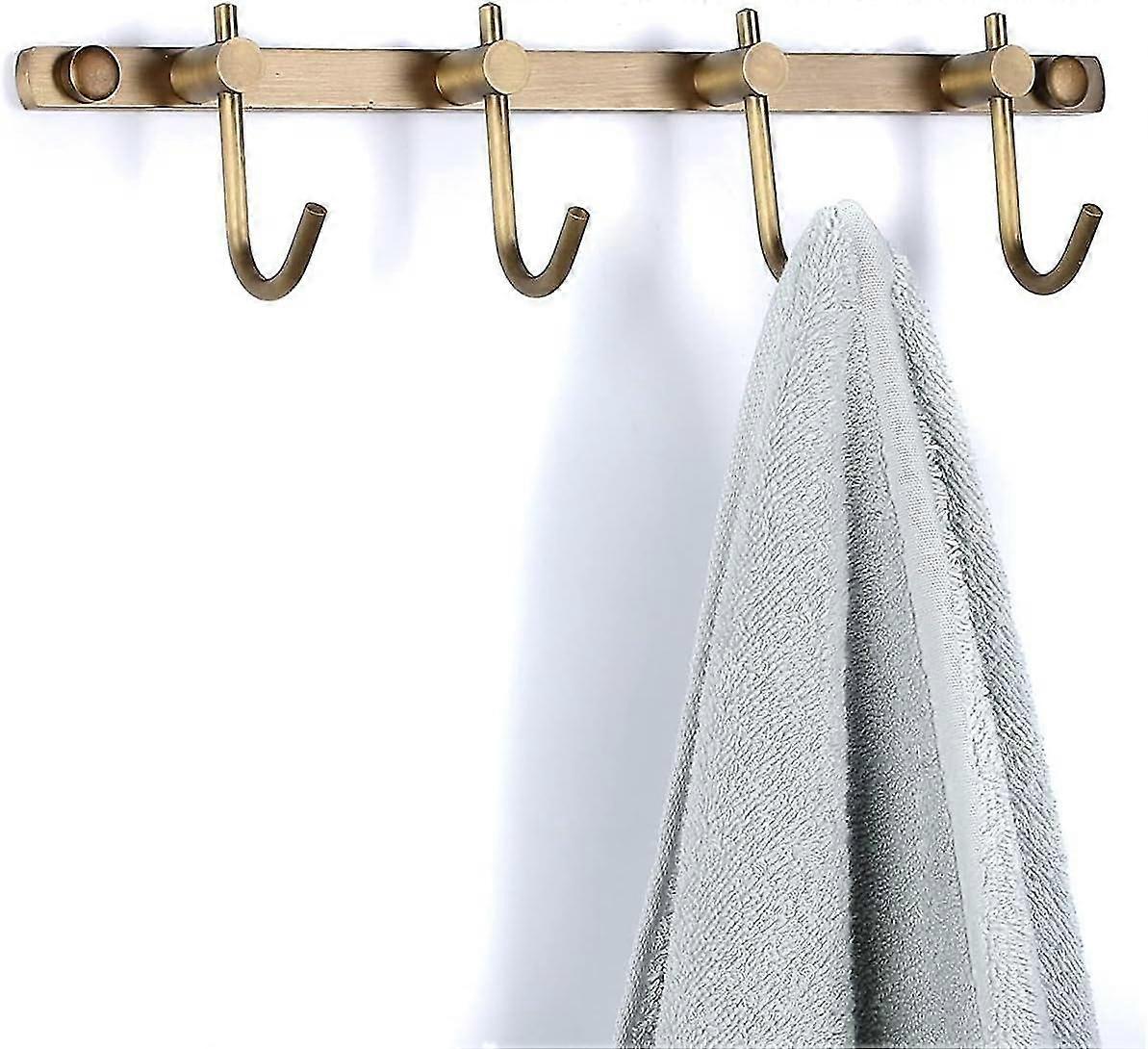 Towel Hook Rack, Brushed Hook Rack, Row Hooks With 4 Hooks Ric Mounted