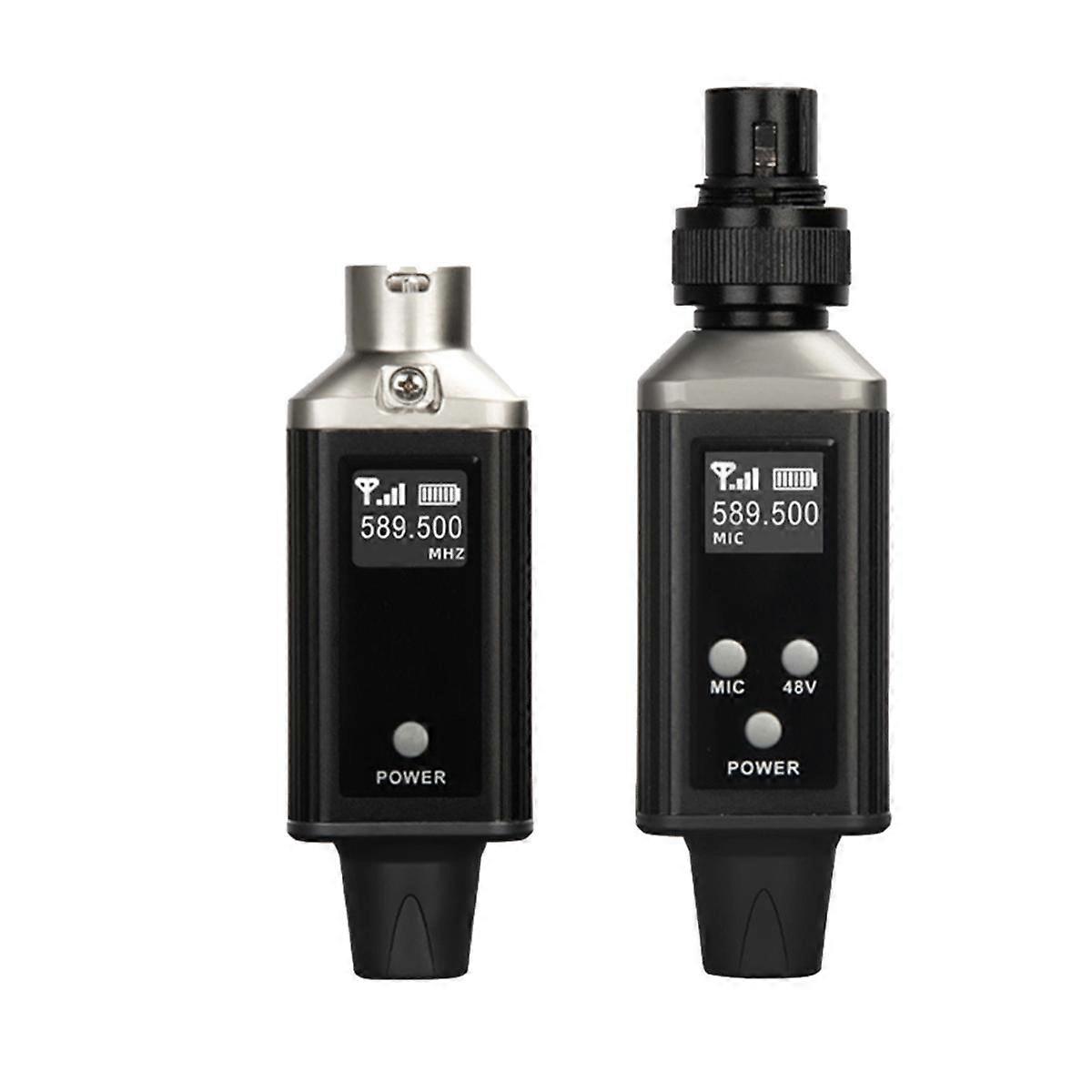 UHF Microphone Wired to Wireless Converter XLR Transmitter Receiver for Condenser Microphone Guitar Receiver Adapter