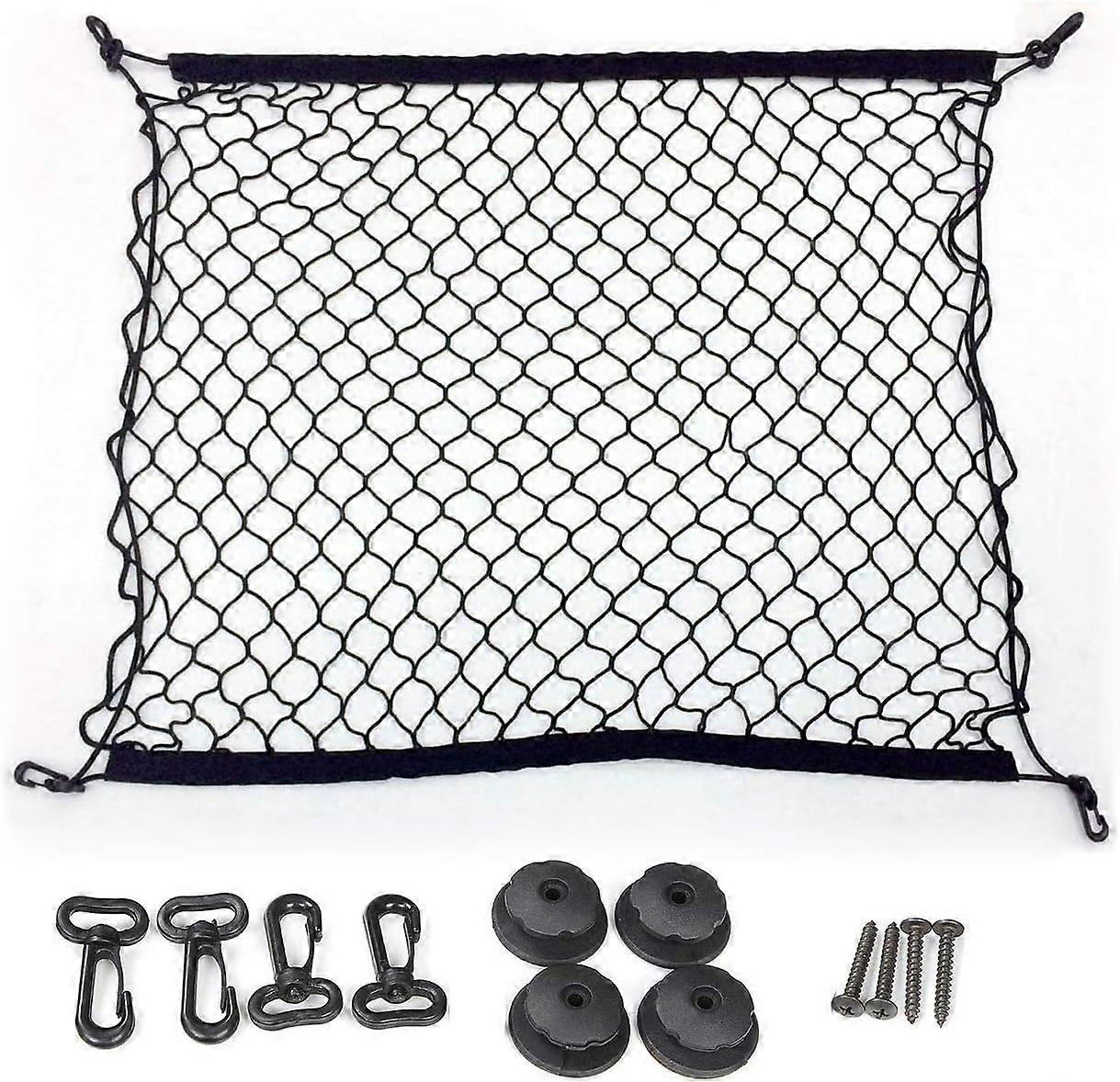 Cargo Net with Hooks, Stretchable Stretch Nylon Storage Net, Heavy Duty Universal Rear Net Organizer for Truck Bed or Luggage