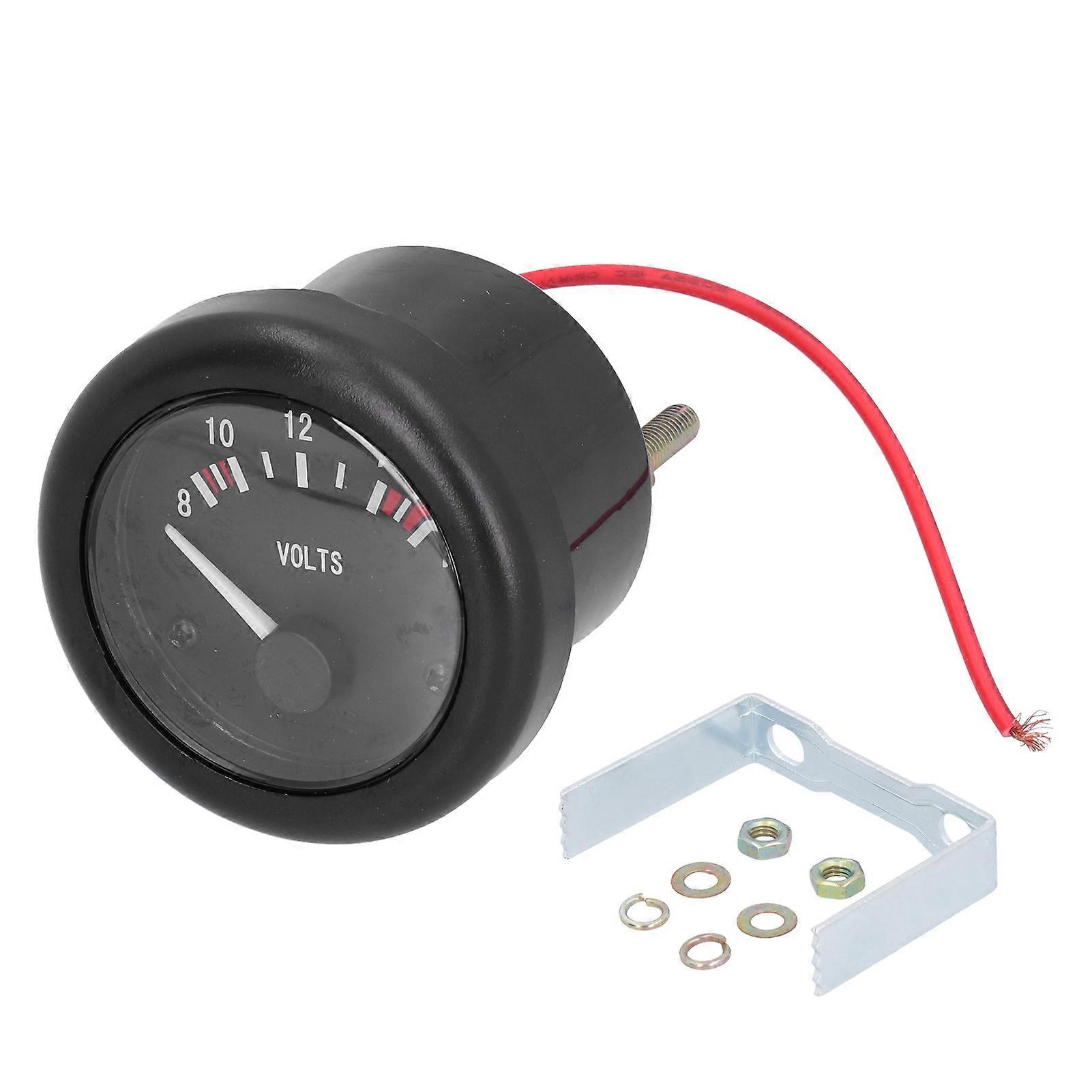Marine Voltage Gauge 12V 52mm/2.04in IP67 with Indicator Light Universal for Yacht Auto Motor Home