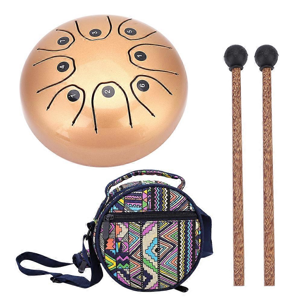 Qualidade perfeita mão panela handpan língua tanque tambor 5,5 polegadas percussão (ouro)