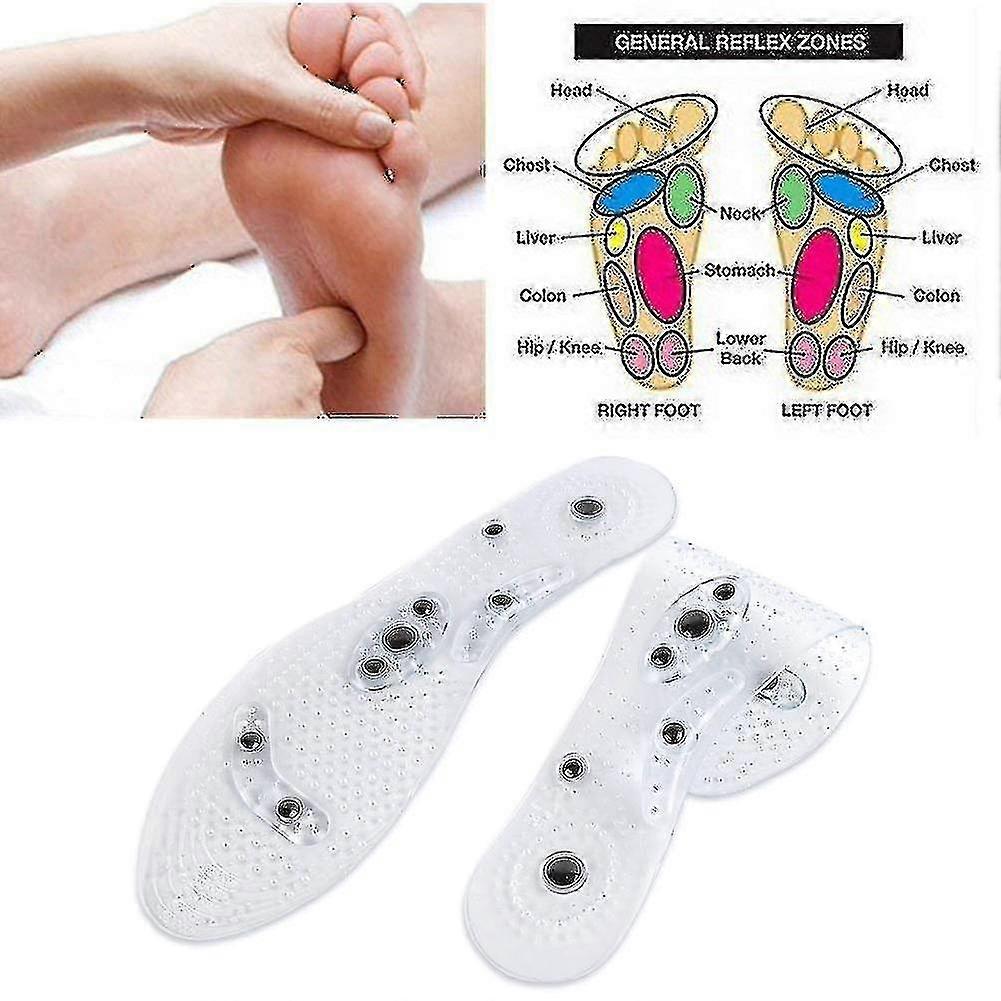 2 Pairs Of Magnetic Therapy Insole To Stimulate Pressure Points(transparent)_Dec