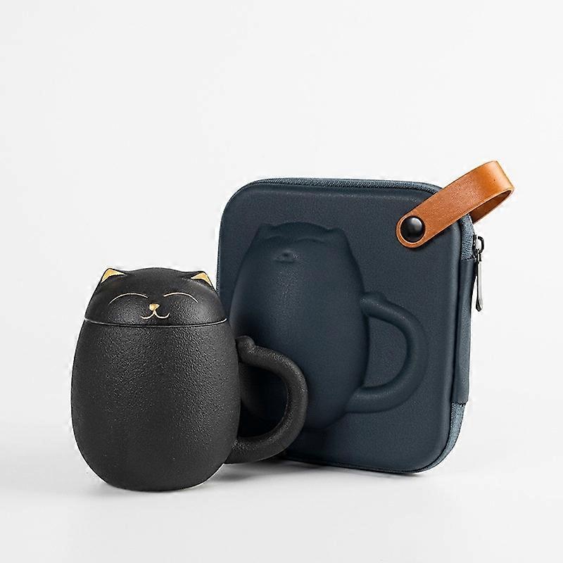Creative ceramic tea drinking cup Office mug Tea separating cup Filter cup with cover