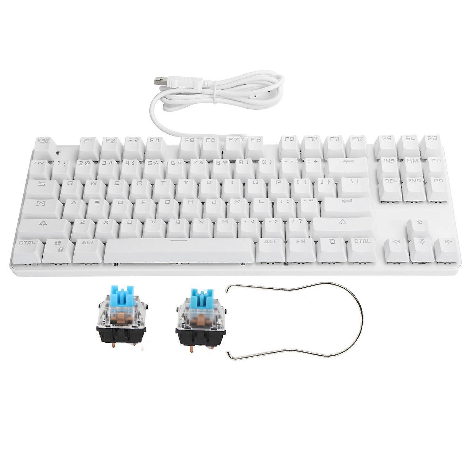 Mechanical Keyboard 87 Keys USB2.0 Wired Backlight Gaming Office Supplies Computer Parts 919?10