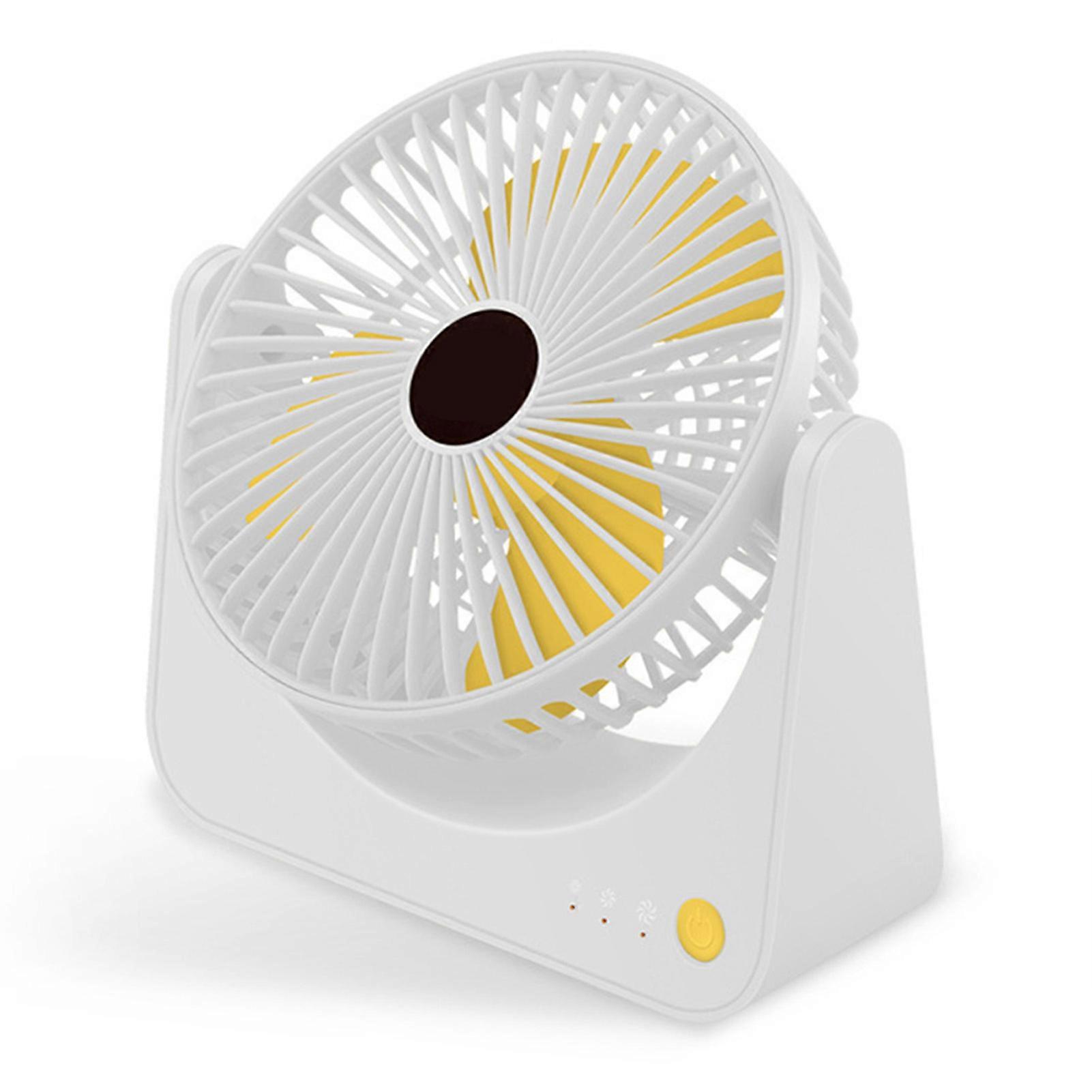 USB Small Desk Fan Quiet Operation Portable Mini Rechargeable Desktop Fan for Home Student Dormitory Office White 