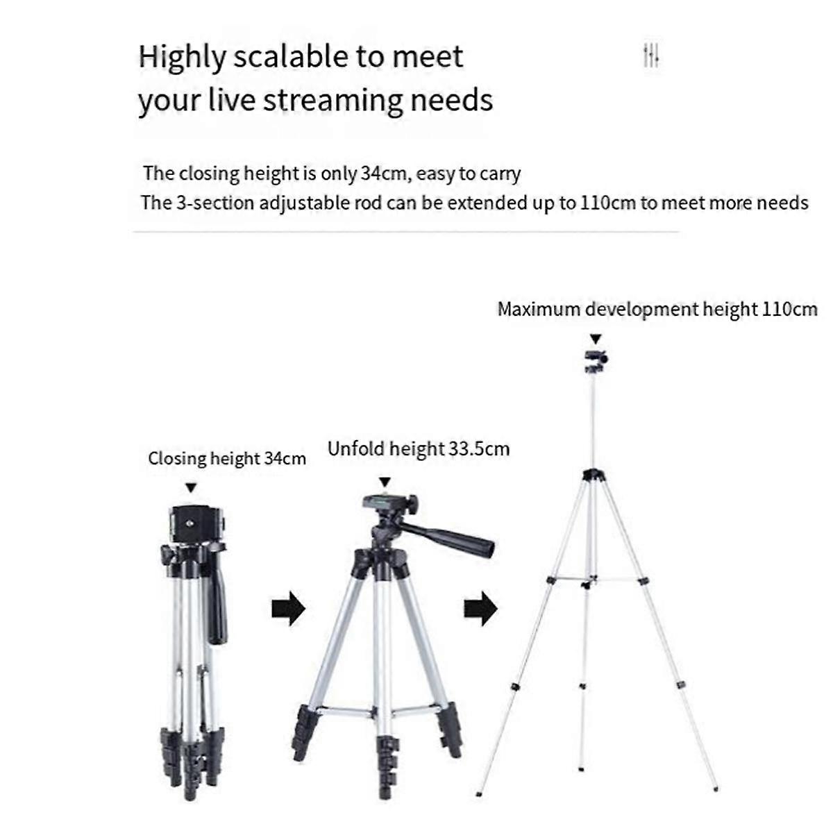 YEGREN Height-Adjustable Aluminum Tripod For Laser Level – 5/8″ Thread