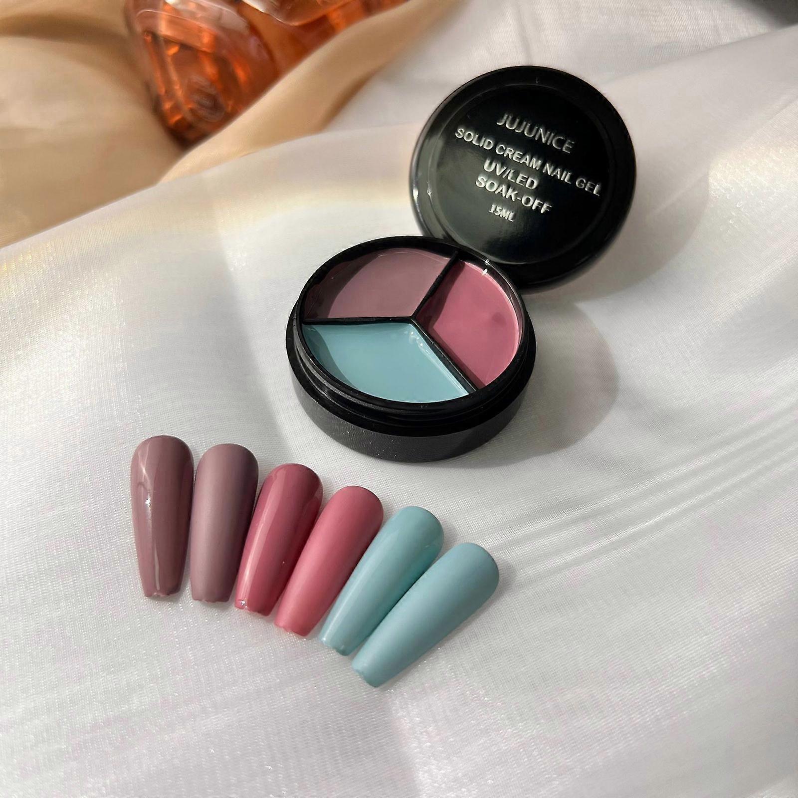 Tre farve Solid Lim Neglelak Creme Lim Japansk dåse Mode Farve Neglekunst