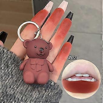 Key Chain Bear Lipstick Mist Matte Velvet Lipstick Waterproof Long Lasting Lip Gloss Cute Bear Beauty Makeup