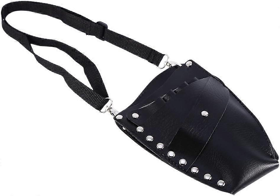 Hairdressing Scissors Storage Bag PU Leather Case with Rivets and Clips