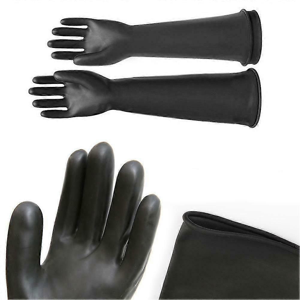 Schwarze Latex Stulpen 55cm Handschuhe Industriell Neu neu. Langarm R2A6
