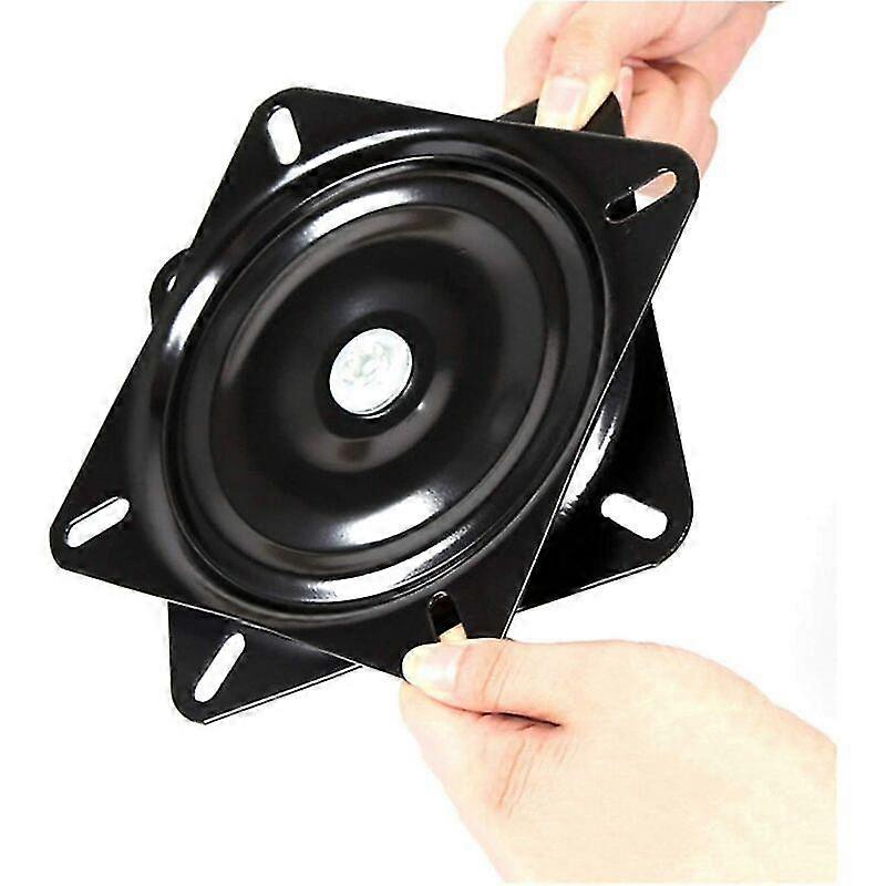 Lazy Susan Square Bearing, 16cm, Swivel Base, for Furniture Sofa TV and Bar Stool, Black