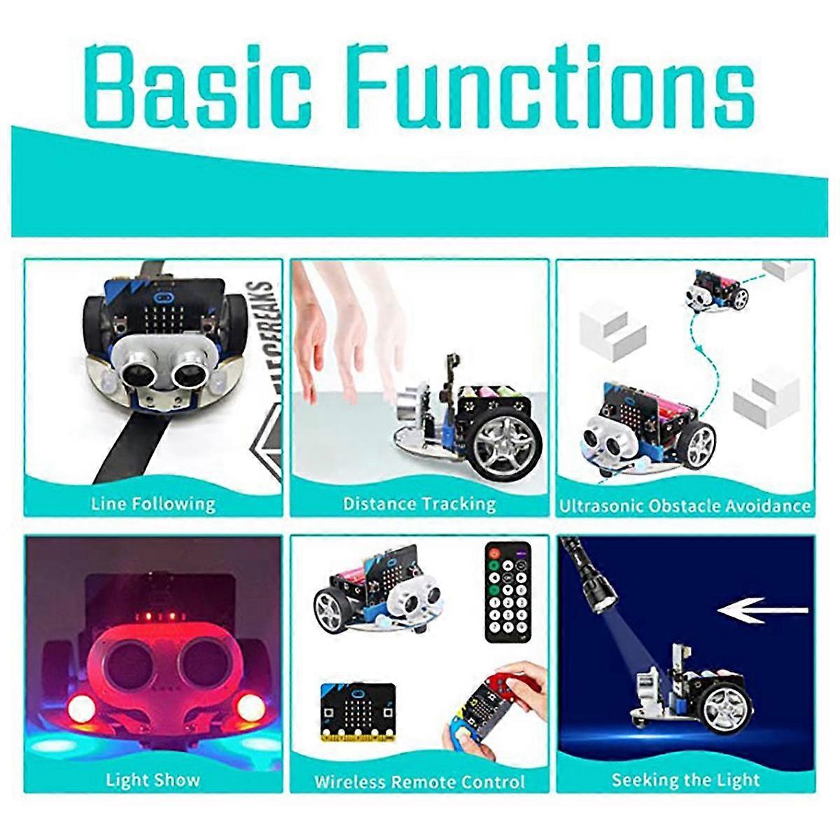 4X V1.5 Scheda di Sviluppo Smart Car Kit/Qtruck/Python Education BBC Microbit Robot Programmabile