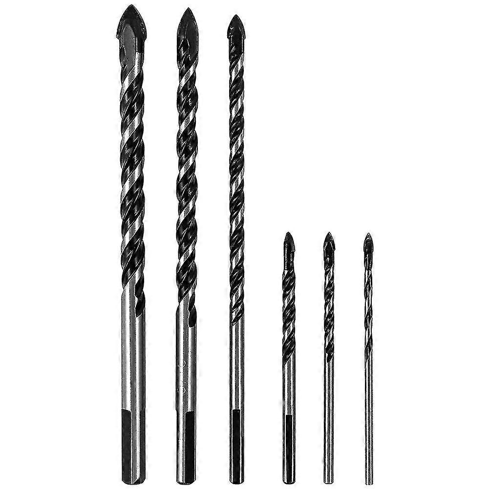 Multipurpose Drill Bits, 6 Pcs Set Multi-Material Drill for Drilling in Tile, Brick, Glass, Plastic