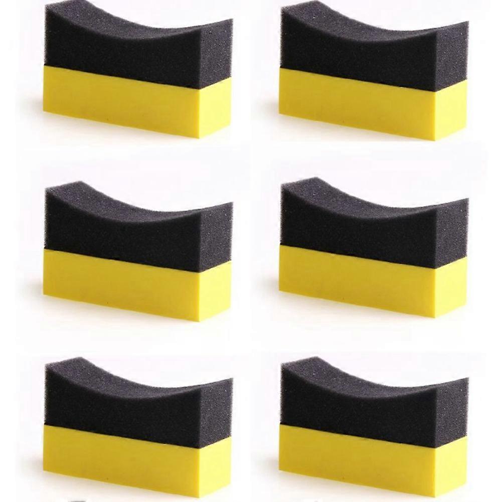 6Pcs Tire Contour Applicator Pads Gloss Shine Color Polishing Sponge Wax