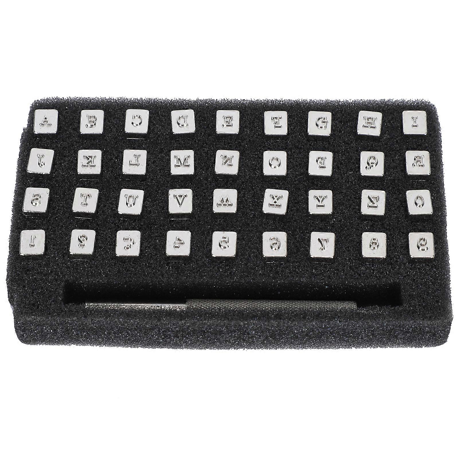 36 قطع الجلود ختم نمط عدد الأبجدية لكمة نحت 1 قطعة مقبض الحرفية أداة DIY 3.5mm