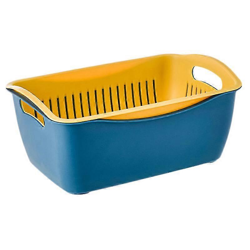 1pc household drain basket kitchen washing fruit basket double-layer basket