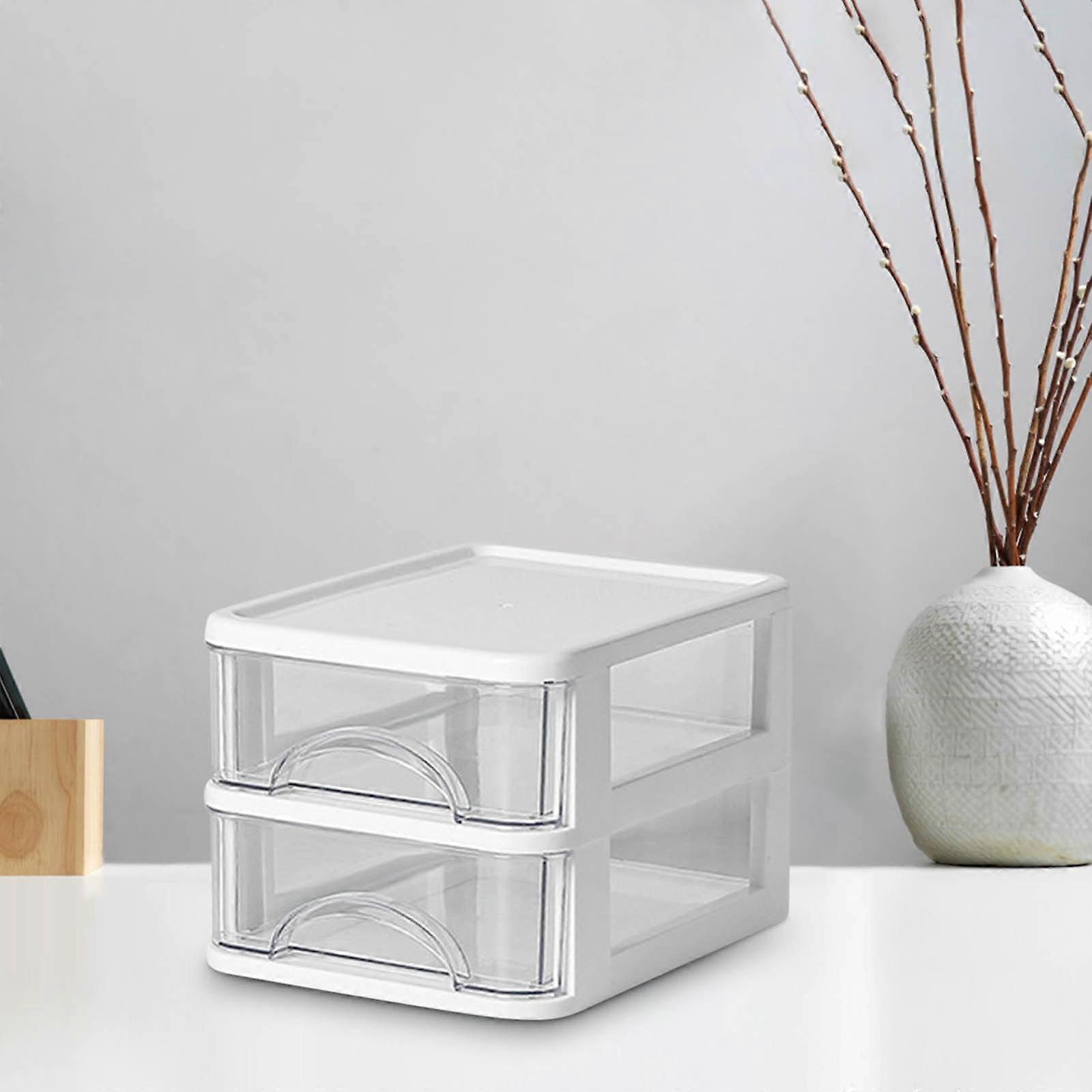 Clearance Transparente Desktop-Aufbewahrungsbox Student Kleine Schublade Typ Schreibwaren Box Office Praktische Goodies Schreibtisch Aufbewahrungsregal