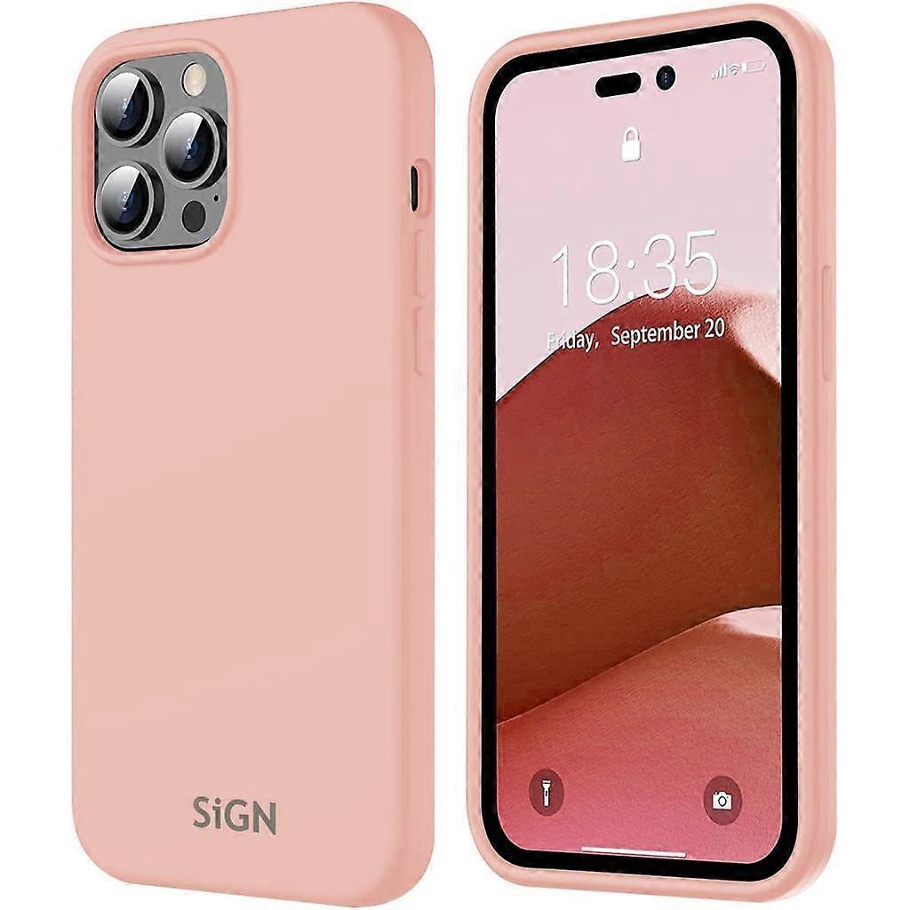 Liquid Silicone Case for iPhone 14 Pro Max - Sand Pink