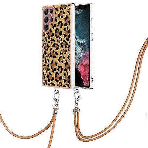 For Samsung Galaxy S22 Ultra 5G Electroplating Dual-side IMD Mobile Phone Case with Lanyard