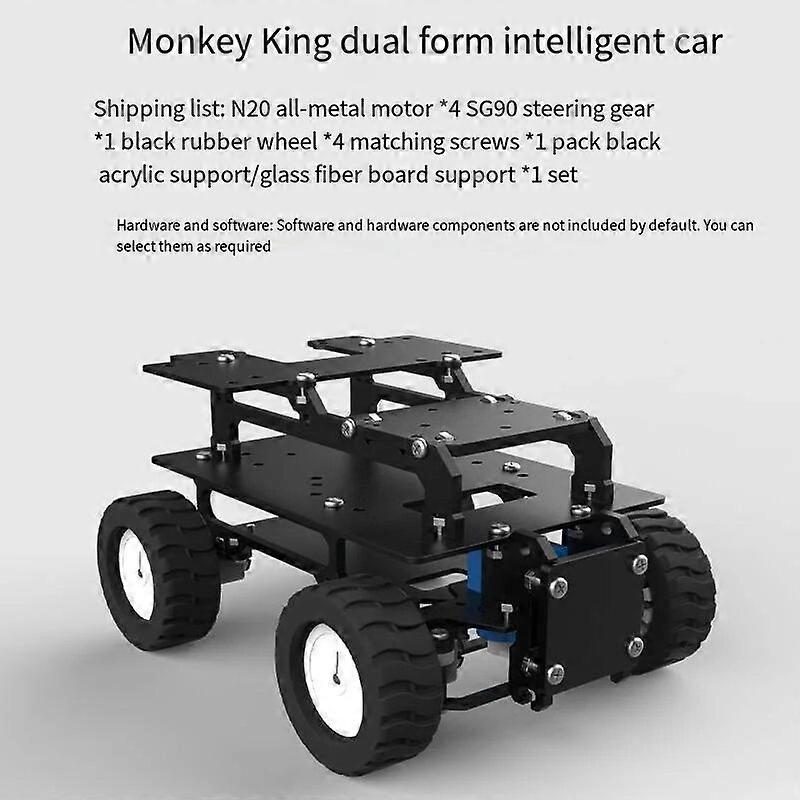 Fiberglass 4WD Robot Car Ackerman Omnidirectional Tracking Chassis Programmable Toys For Stm32/ESP32/Arduino Robot Car DIY Kit