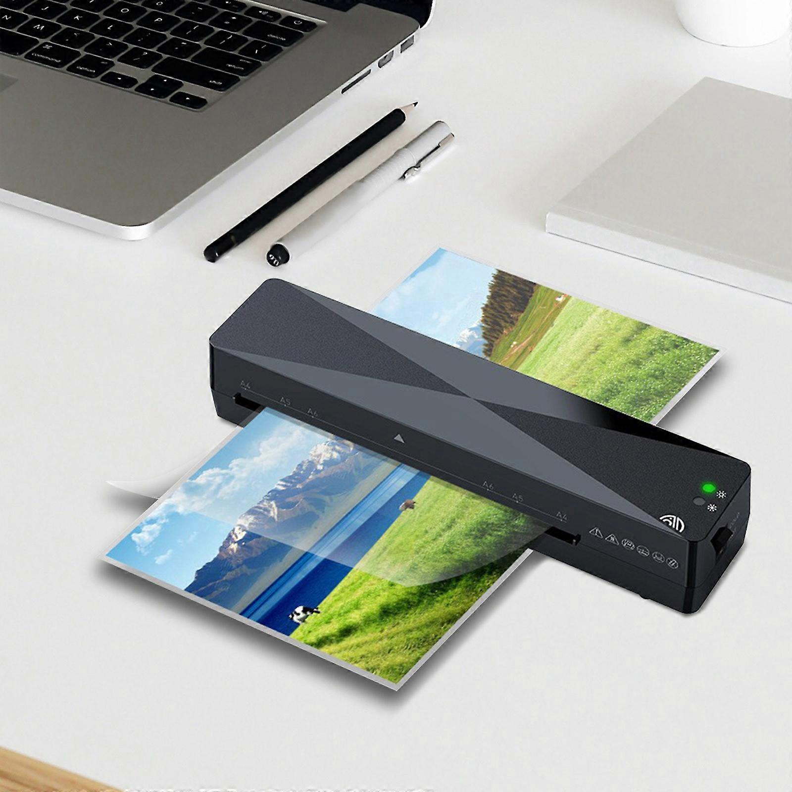Mini Photo Laminator Automatic Small Laminator Photo Laminating Machine Home Laminating Machine A4 Quick Preheat Low DB US Standard FLYE2673