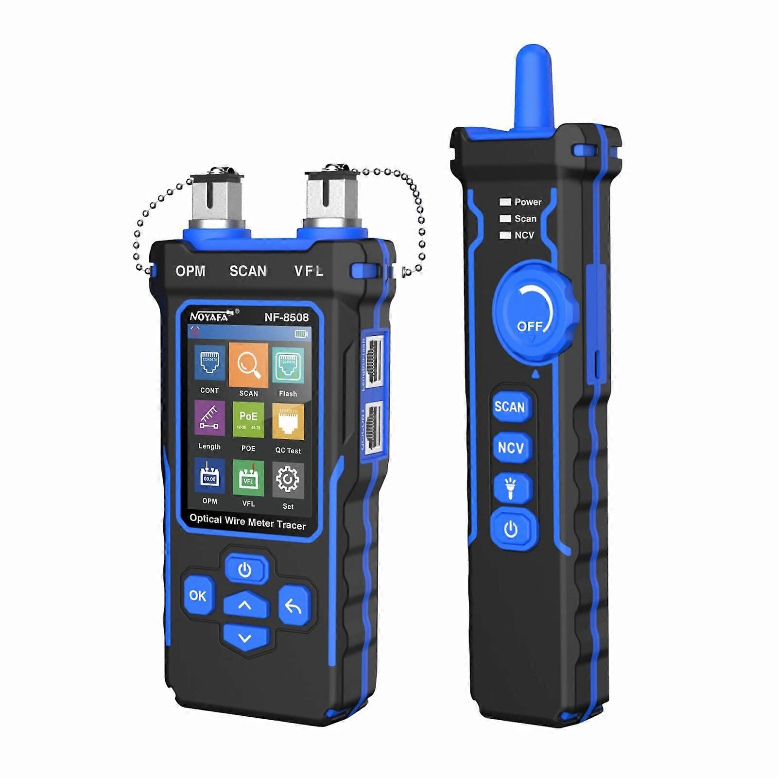 NOYAFA Compteur de fil optique Traceur LCD Testeur de câble de réseau numérique Réseau rechargeable Recherche de ligne Tracker de fil PoE Checker
