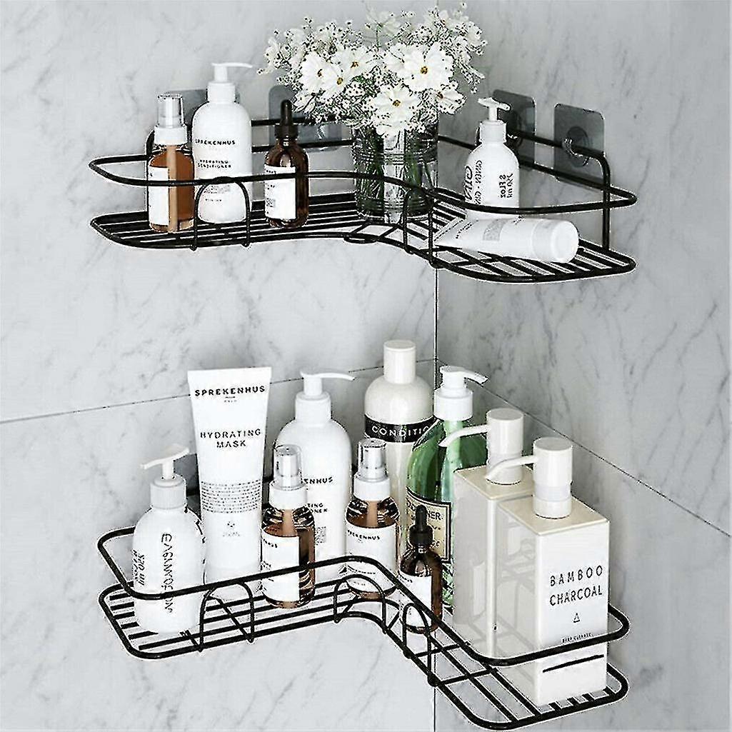 2pcs Corner Shower Rack Bathroom Shelf Organizer Basket Tidy Shelf