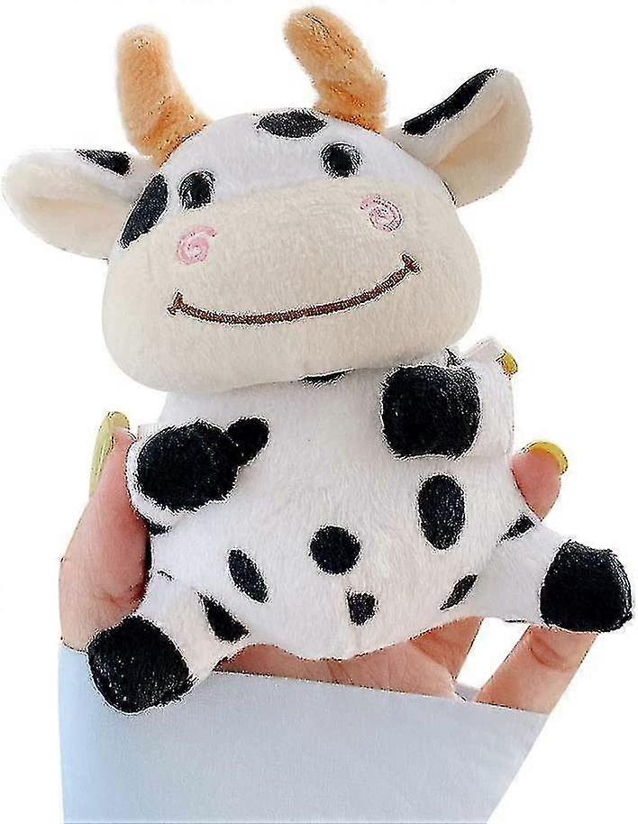 Airpods 1/2 Case, Super Cute Creative Winter Warm Plush Toy Style Stuffed Black White Cow Airpods