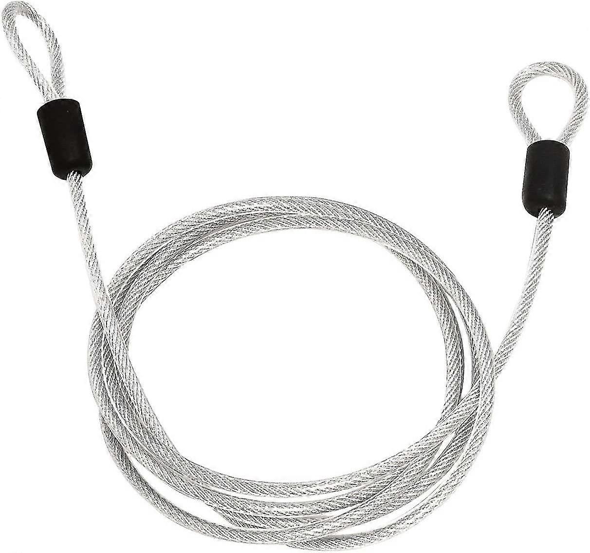 Safety Steel Cable, Locking Cable, Double-loop Braided Steel Flexible Lock Cable, Toroidal Bicycle Security Cable, Vinyl-coated Braided Steel, 200 Cm