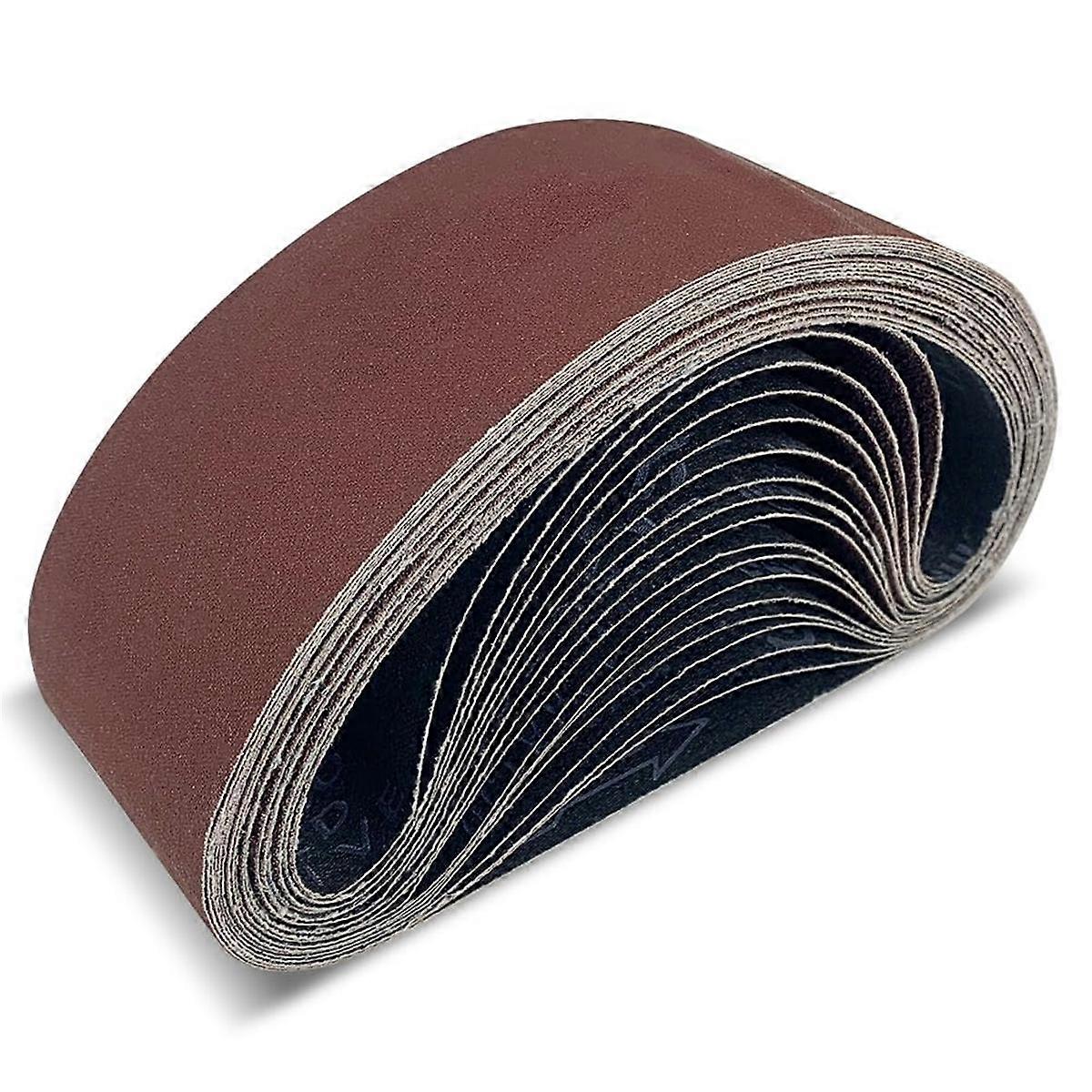 18-Piece Multipurpose 3 X 24 Inch Belt Sander Sanding Belt Set - Aluminum Oxide Material for Powerf