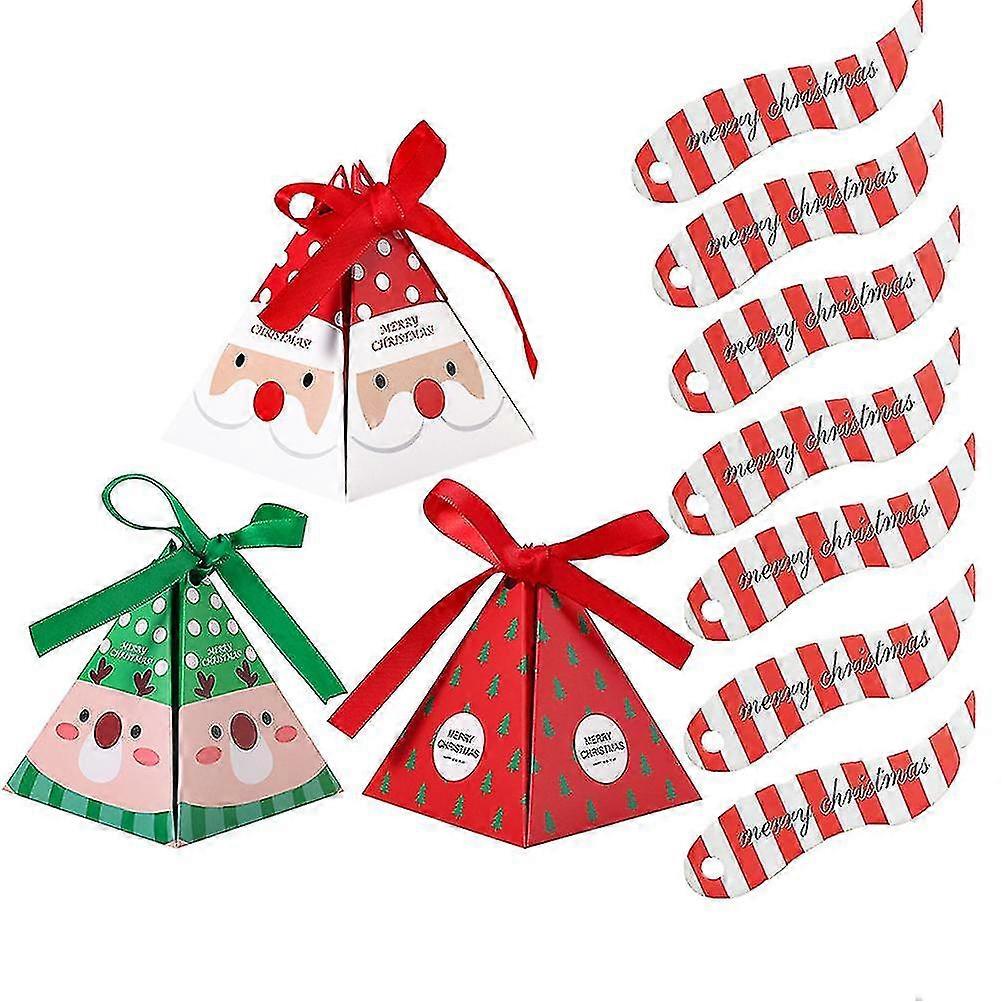 1 Set Tree Pattern Pyramid Candy Box Chocolate Gift Boxes For Christmas Party (red)