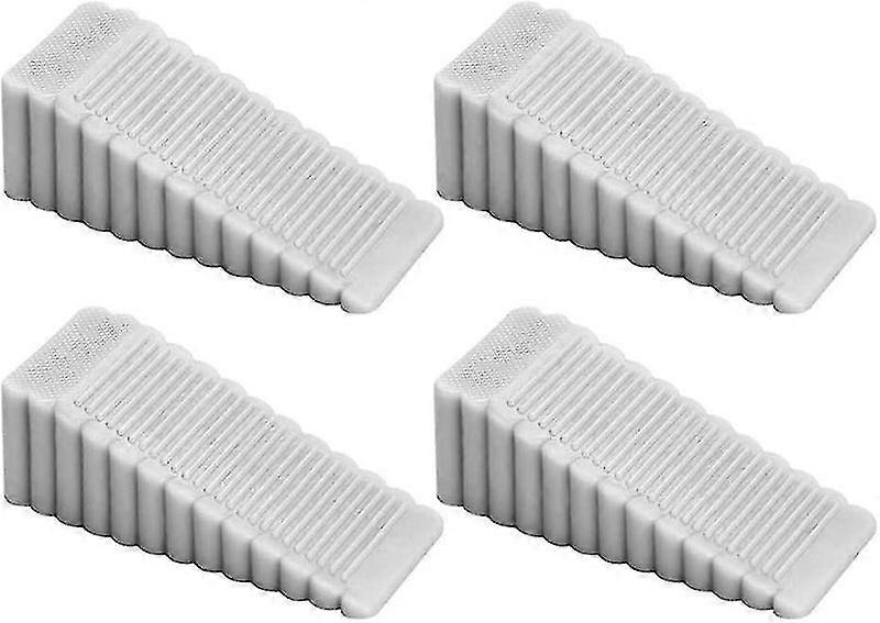 4-Piece Adjustable Non-Slip Door Wedge Set - Durable PVC Rubber, 9.5x4x2.7 cm, Versatile Use for Doors and Windows