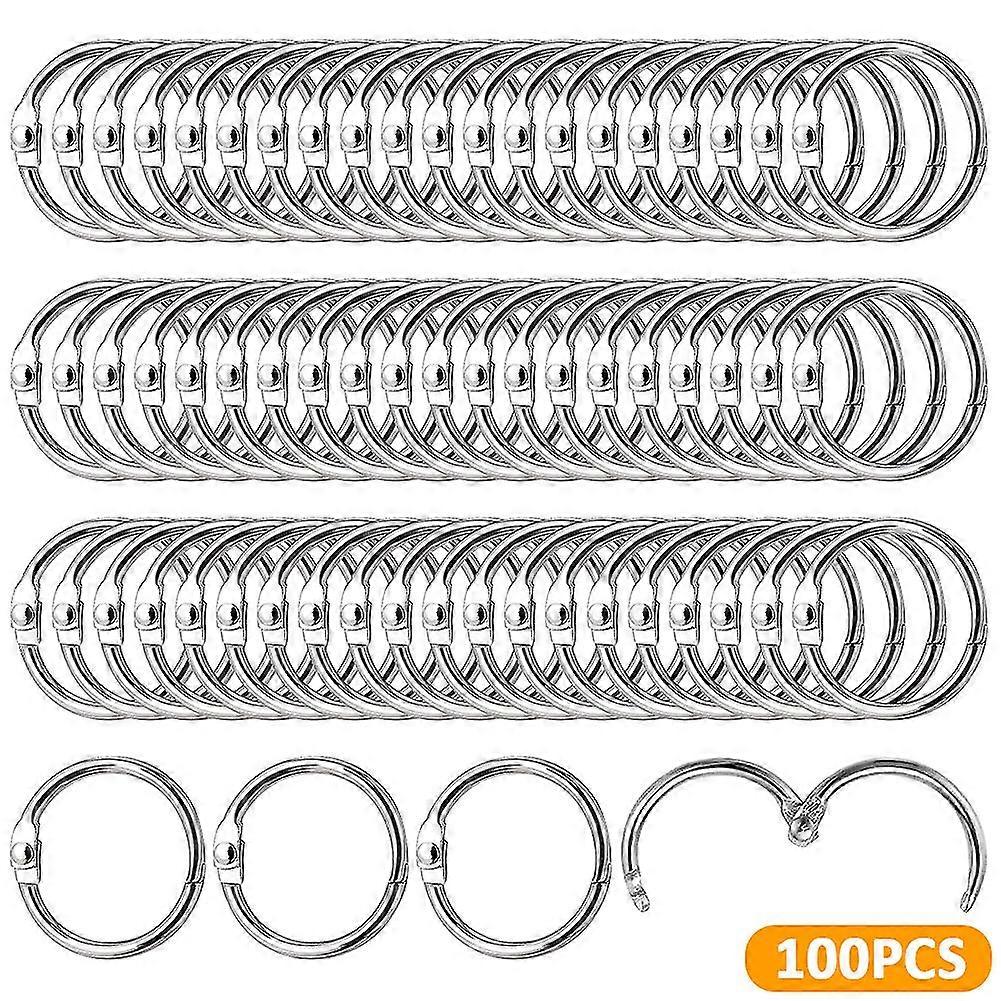 100pcs 25mm Calendar Metal Round Circle Binder Ring For Flash Card Loose Leaf